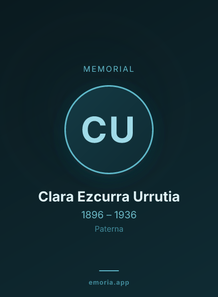 Memorial portrait of Clara Ezcurra Urrutia