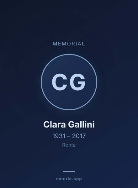 Memorial portrait of Clara Gallini