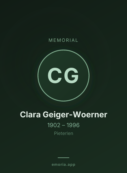 Memorial portrait of Clara Geiger-Woerner