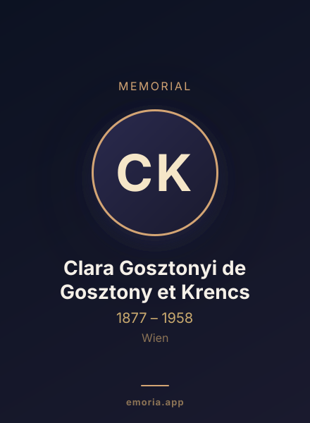 Memorial portrait of Clara Gosztonyi de Gosztony et Krencs
