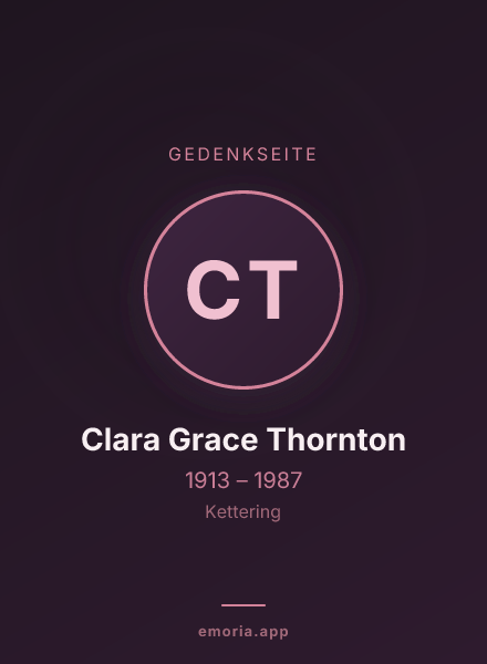Gedenkportrait von Clara Grace Thornton