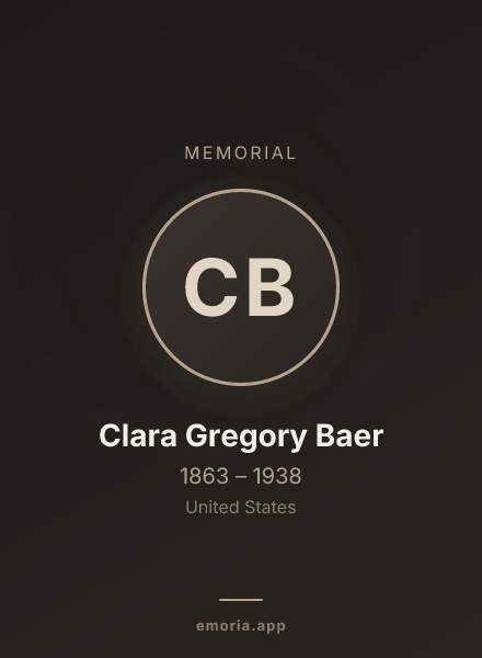 Memorial portrait of Clara Gregory Baer