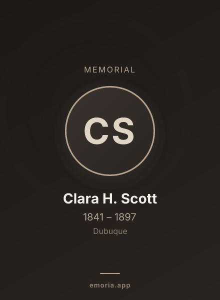 Memorial portrait of Clara H. Scott