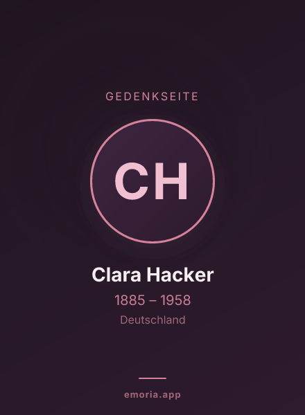 Gedenkportrait von Clara Hacker