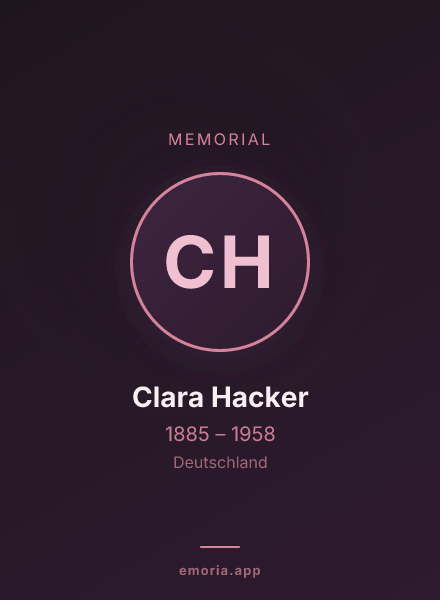 Memorial portrait of Clara Hacker