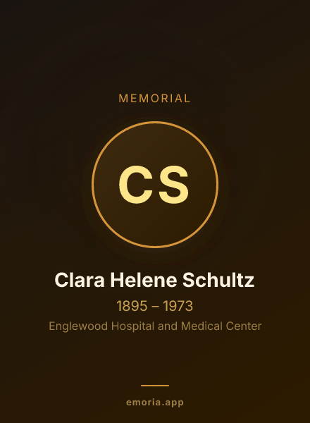 Memorial portrait of Clara Helene Schultz
