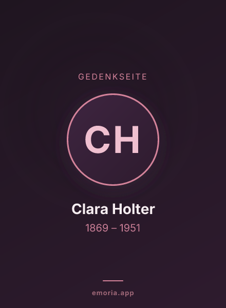 Gedenkportrait von Clara Holter