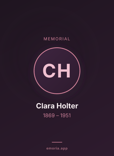 Memorial portrait of Clara Holter