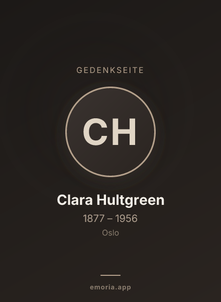 Gedenkportrait von Clara Hultgreen