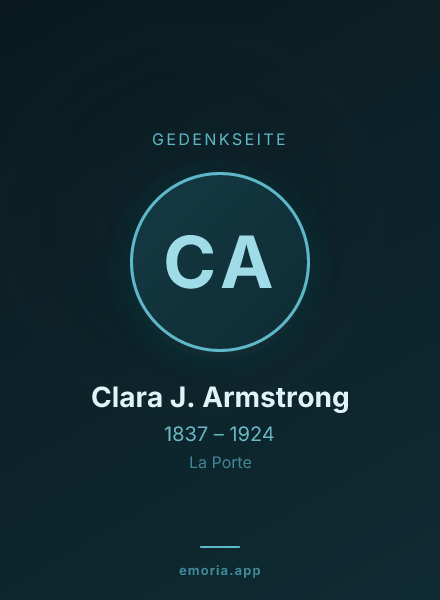 Gedenkportrait von Clara J. Armstrong