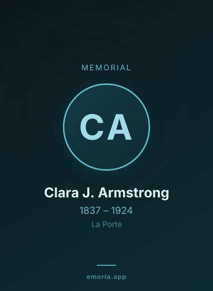 Memorial portrait of Clara J. Armstrong