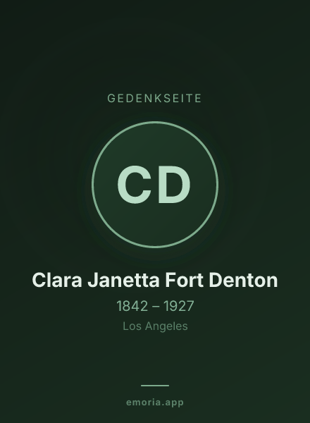 Gedenkportrait von Clara Janetta Fort Denton