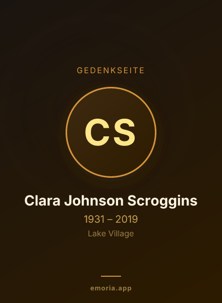 Gedenkportrait von Clara Johnson Scroggins
