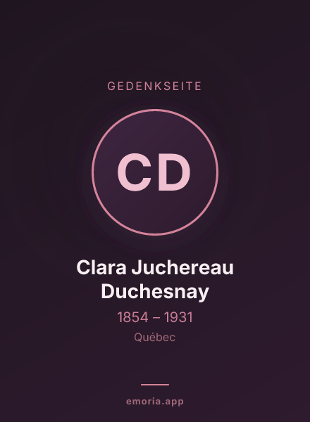Gedenkportrait von Clara Juchereau Duchesnay