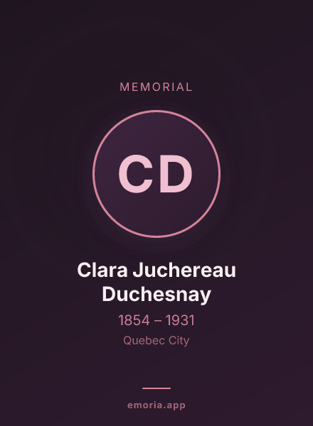 Memorial portrait of Clara Juchereau Duchesnay