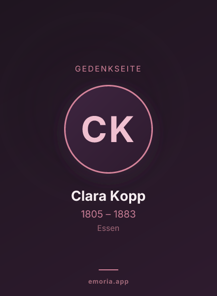 Gedenkportrait von Clara Kopp