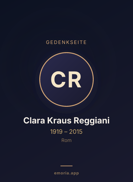 Gedenkportrait von Clara Kraus Reggiani