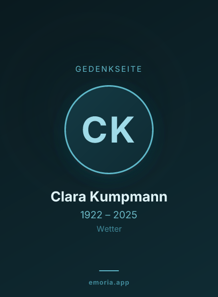Gedenkportrait von Clara Kumpmann