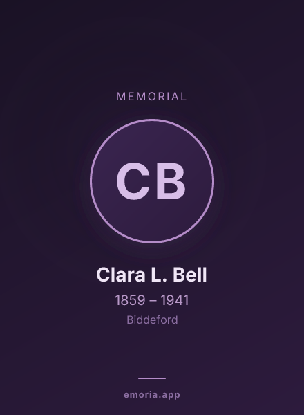 Memorial portrait of Clara L. Bell