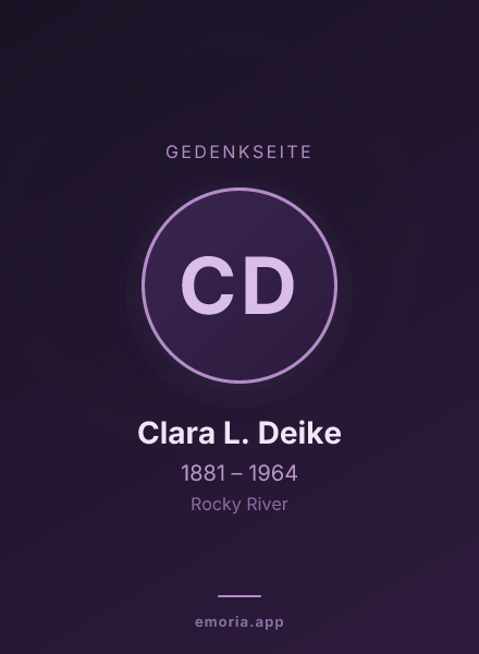 Gedenkportrait von Clara L. Deike