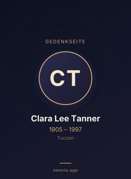 Gedenkportrait von Clara Lee Tanner