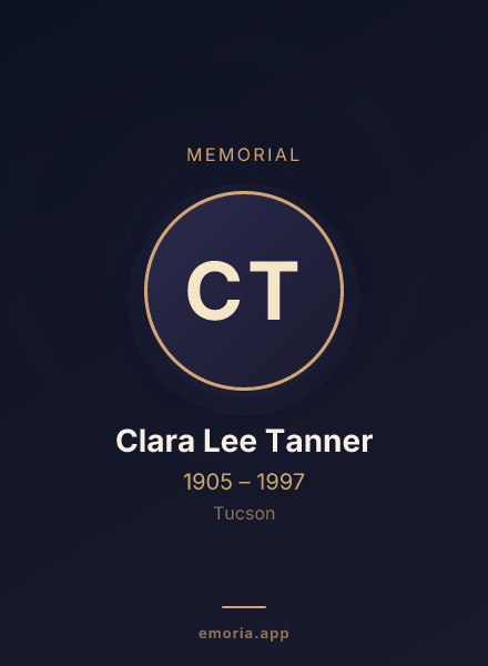 Memorial portrait of Clara Lee Tanner