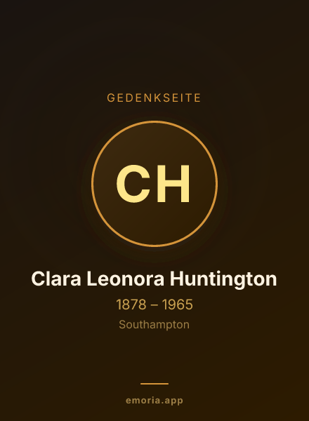 Gedenkportrait von Clara Leonora Huntington