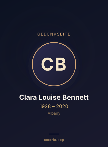 Gedenkportrait von Clara Louise Bennett