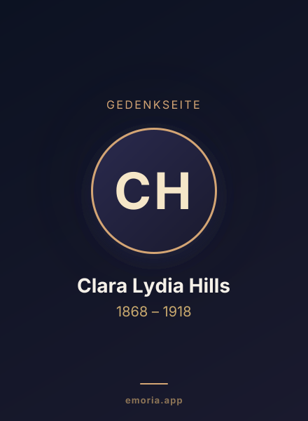 Gedenkportrait von Clara Lydia Hills