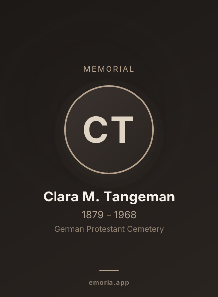 Memorial portrait of Clara M. Tangeman