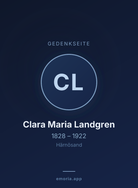 Gedenkportrait von Clara Maria Landgren