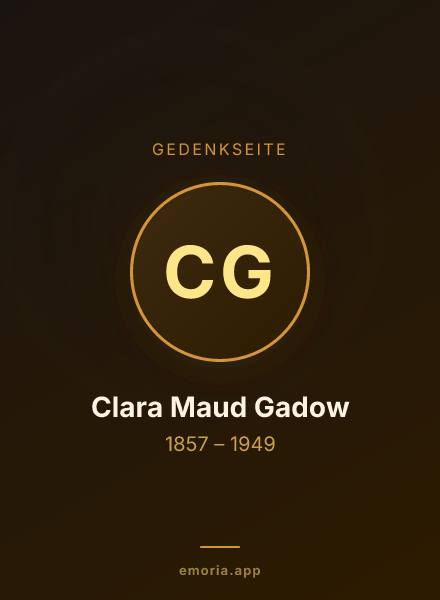 Gedenkportrait von Clara Maud Gadow