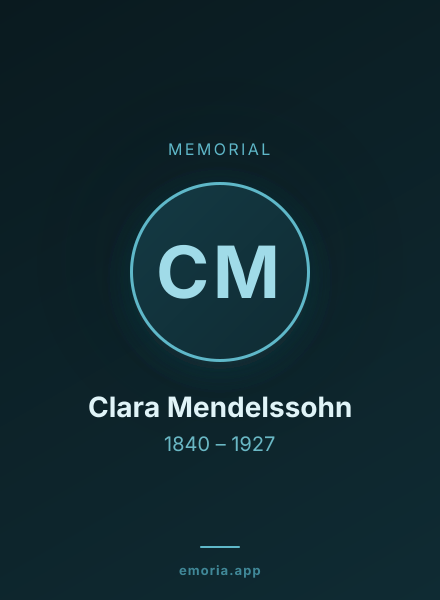 Memorial portrait of Clara Mendelssohn
