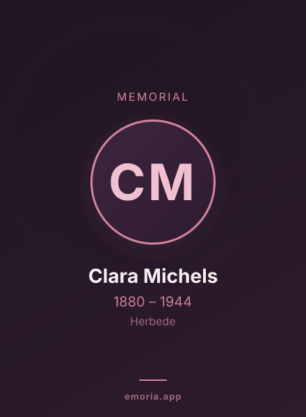 Memorial portrait of Clara Michels