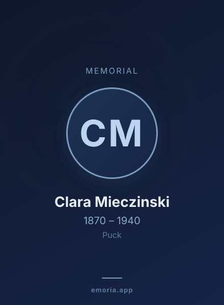 Memorial portrait of Clara Mieczinski