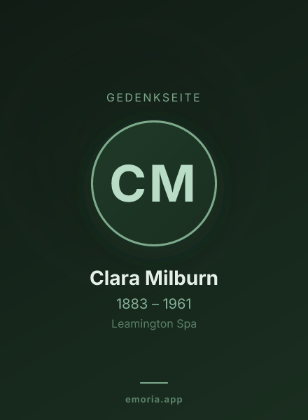 Gedenkportrait von Clara Milburn