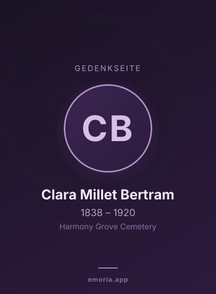 Gedenkportrait von Clara Millet Bertram