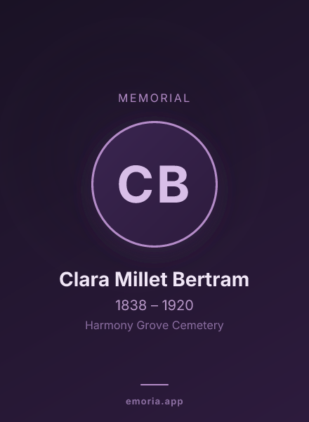 Memorial portrait of Clara Millet Bertram