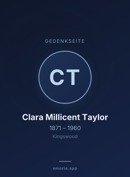 Gedenkportrait von Clara Millicent Taylor