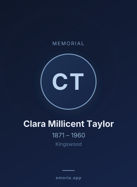 Memorial portrait of Clara Millicent Taylor
