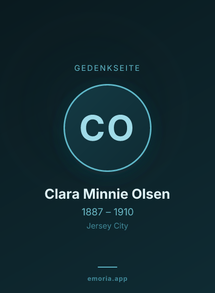 Gedenkportrait von Clara Minnie Olsen