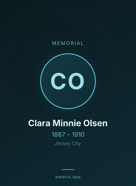 Memorial portrait of Clara Minnie Olsen