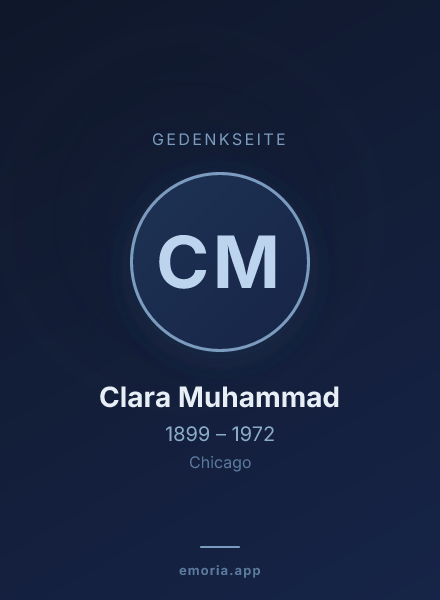 Gedenkportrait von Clara Muhammad