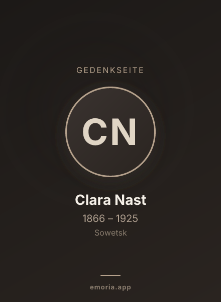 Gedenkportrait von Clara Nast