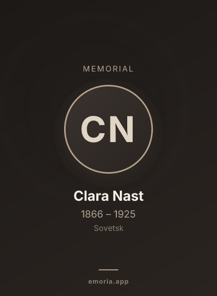 Memorial portrait of Clara Nast