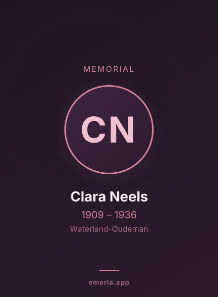 Memorial portrait of Clara Neels