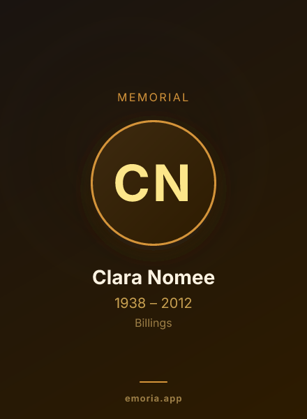 Memorial portrait of Clara Nomee