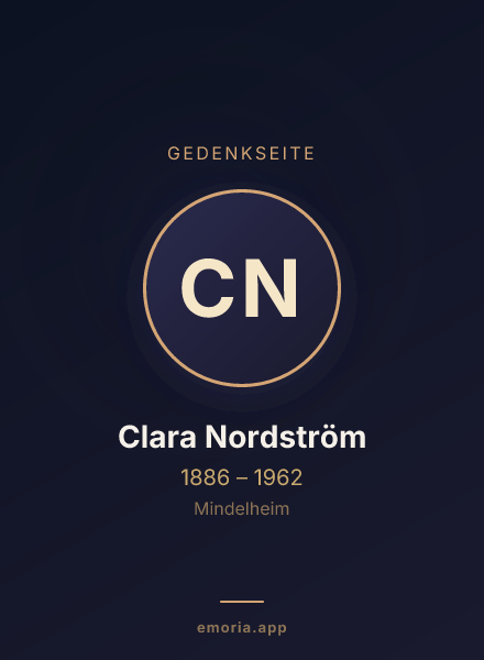 Gedenkportrait von Clara Nordström