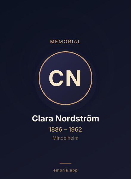 Memorial portrait of Clara Nordström