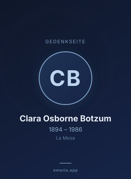 Gedenkportrait von Clara Osborne Botzum